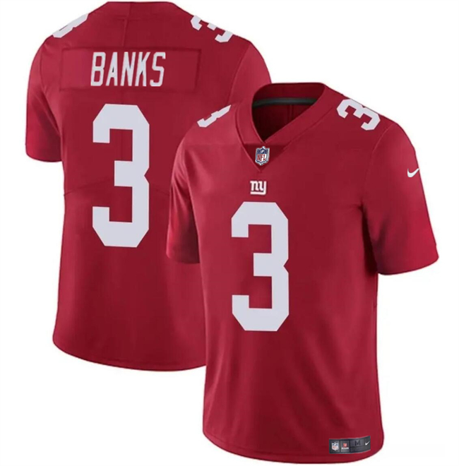 Men's New York Giants #3 Deonte Banks Red 2023 F.U.S.E. Vapor Untouchable Limited Football Stitched Jersey